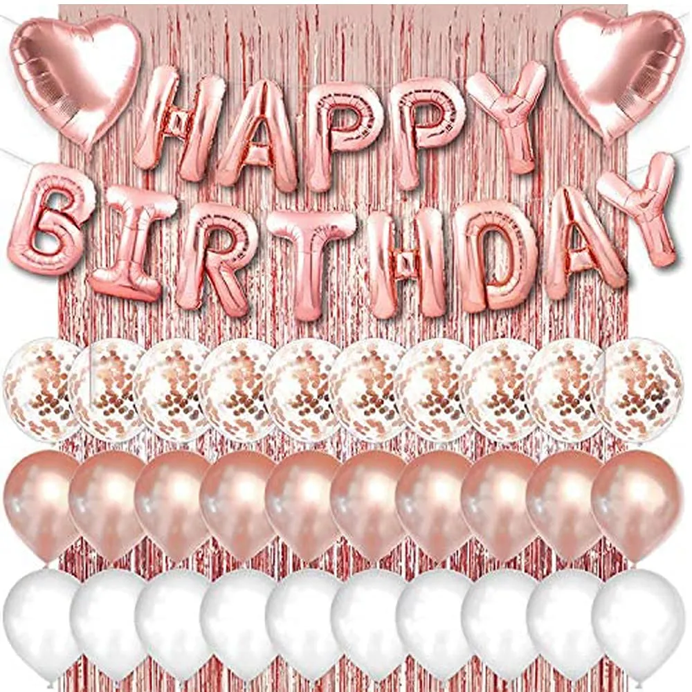 Birthday Decoration Rosegold 47 Pcs Perfect for theme party decoration