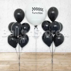 Black & White Custom Text / Personalised  Balloon Set PRE-ORDER 1DAY In Advance
