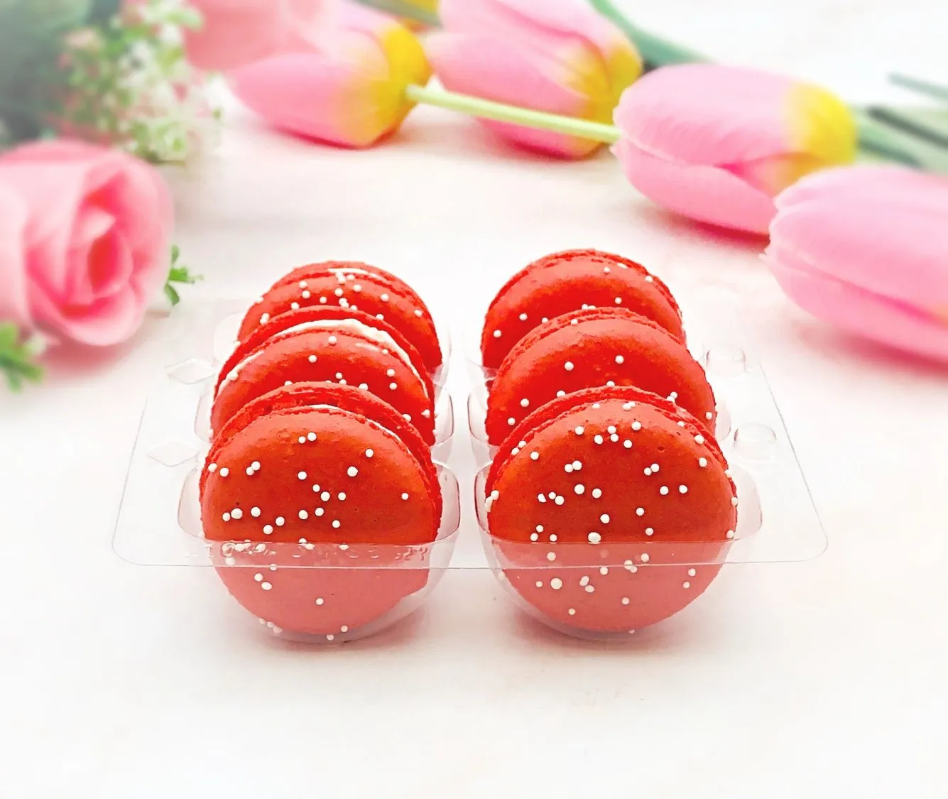 Blood Orange Macarons (6 Pack) | Ideal for celebratory events.