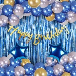 Blue Birthday Decoration Items - 41 Pcs Birthday Decorations Kit
