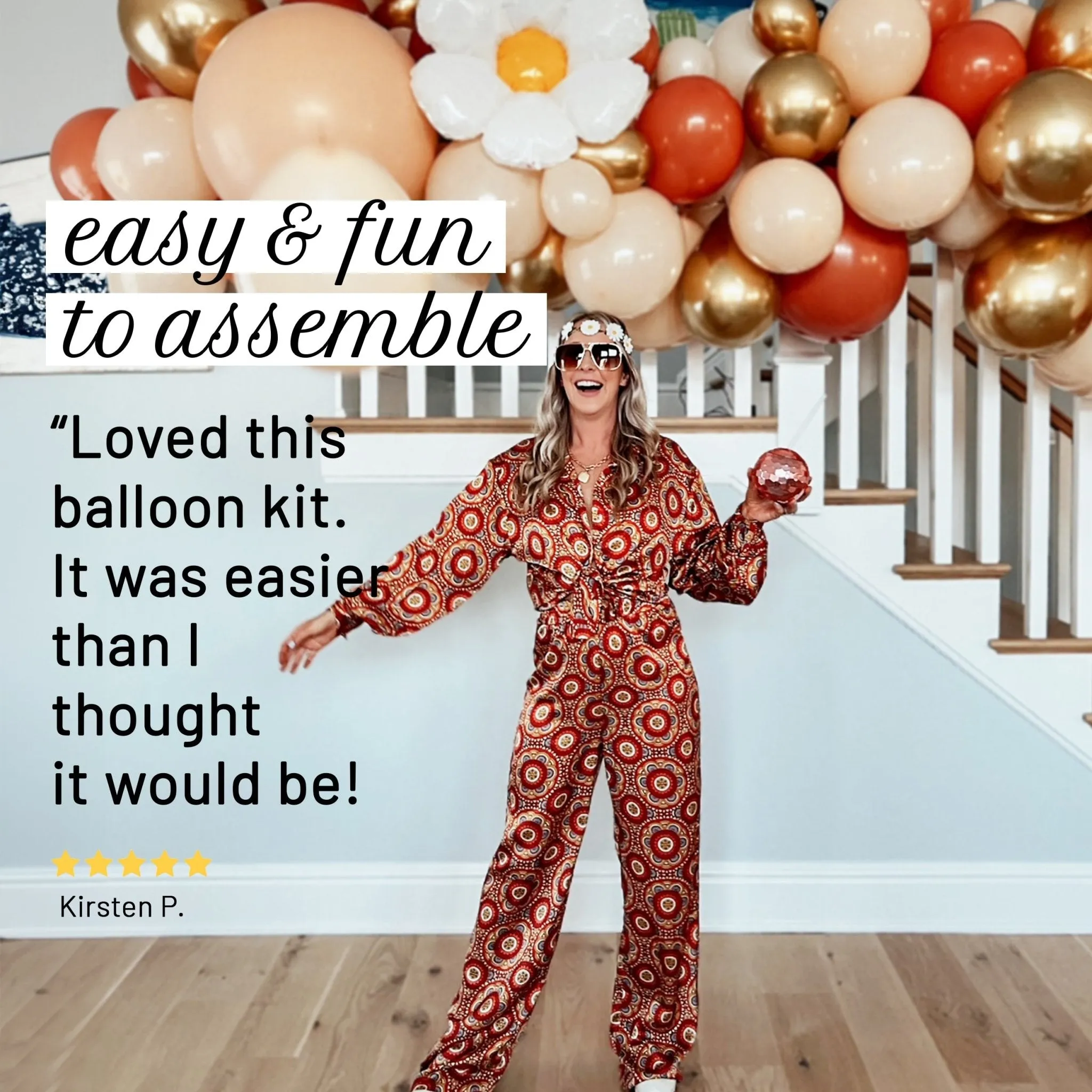 Boho Rustic Balloon Arch Kit - Burnt Orange and Gold Balloon Garland Kit