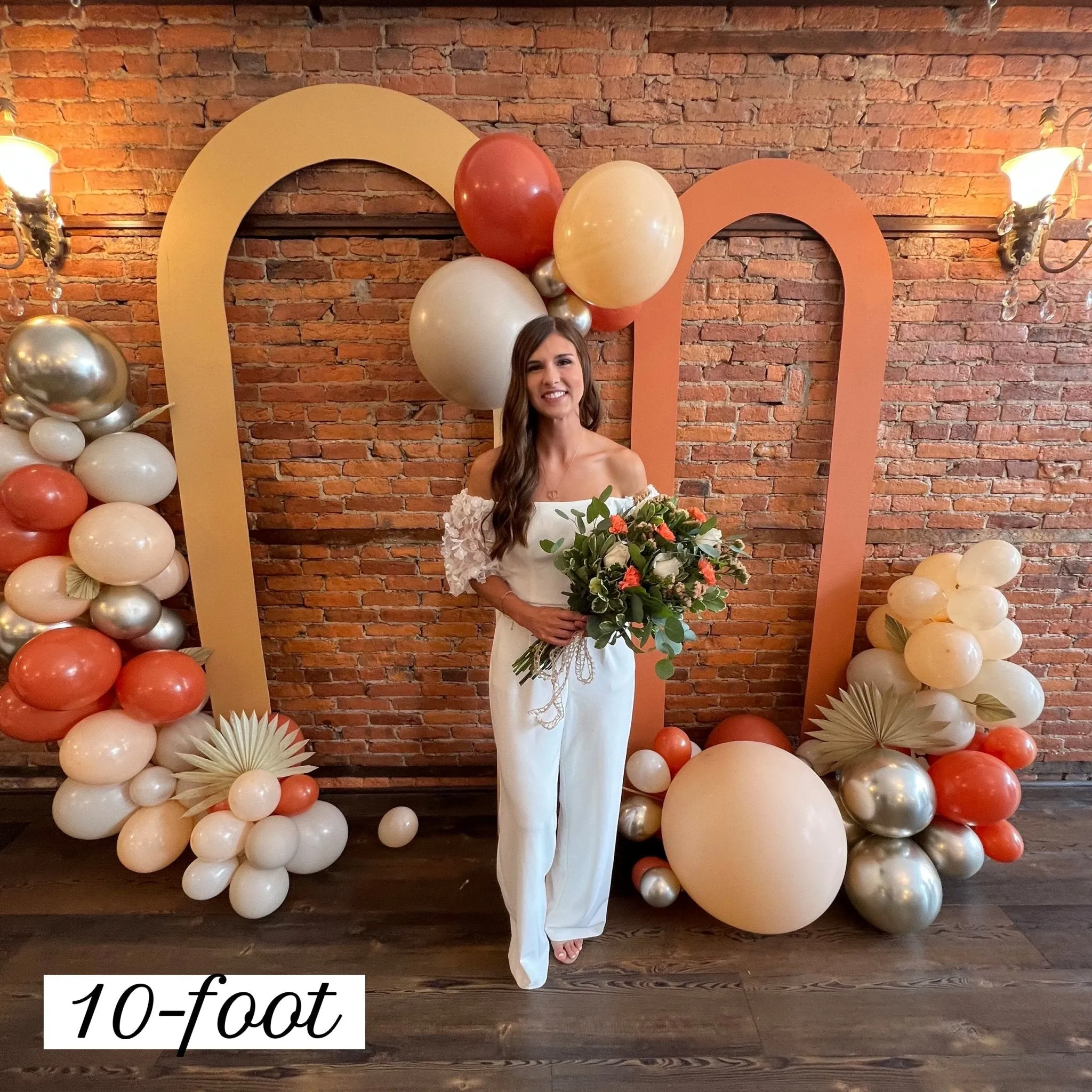 Boho Rustic Balloon Arch Kit - Burnt Orange and Gold Balloon Garland Kit