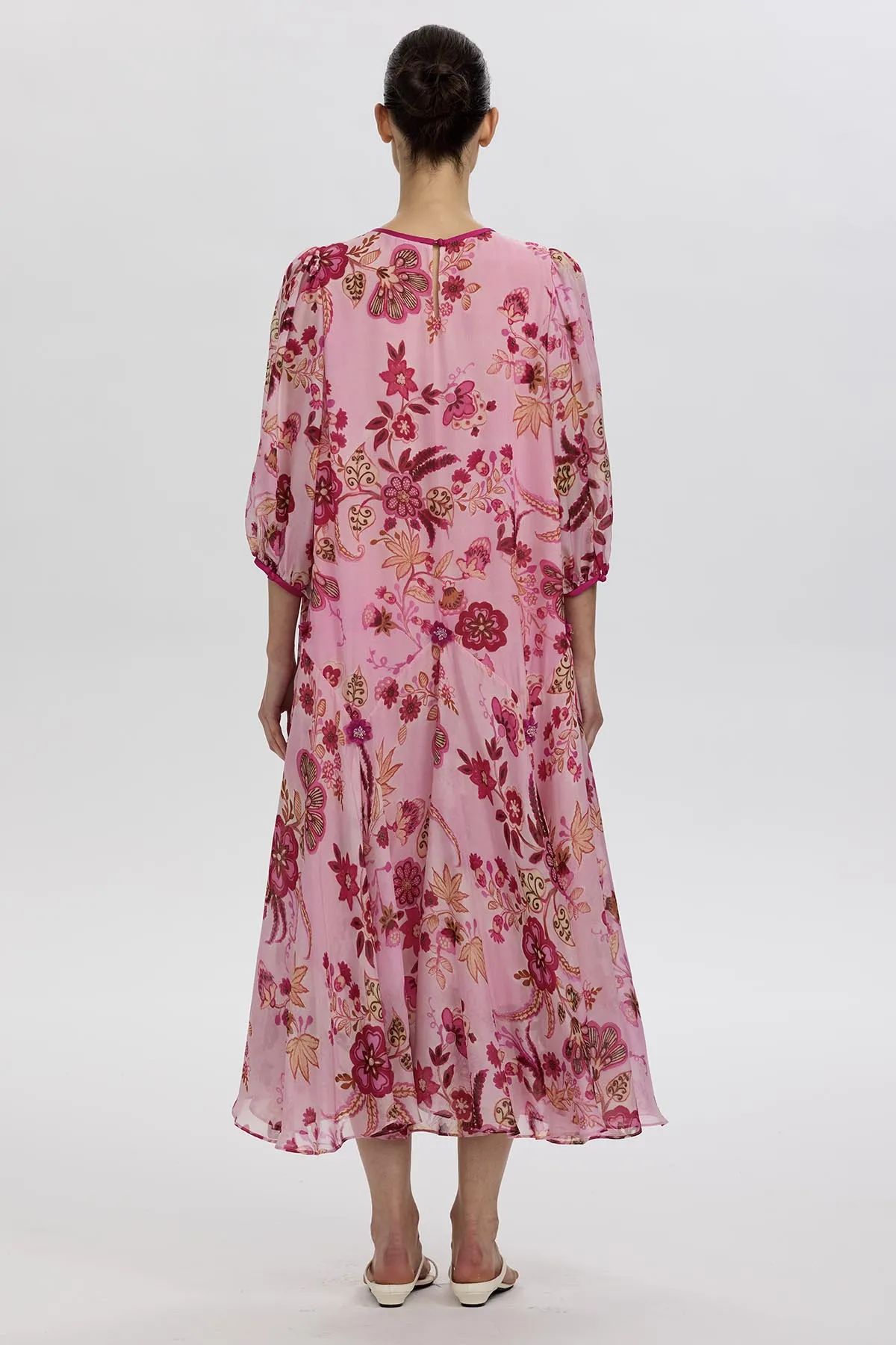 Bree Romantic Floral Silk Dress