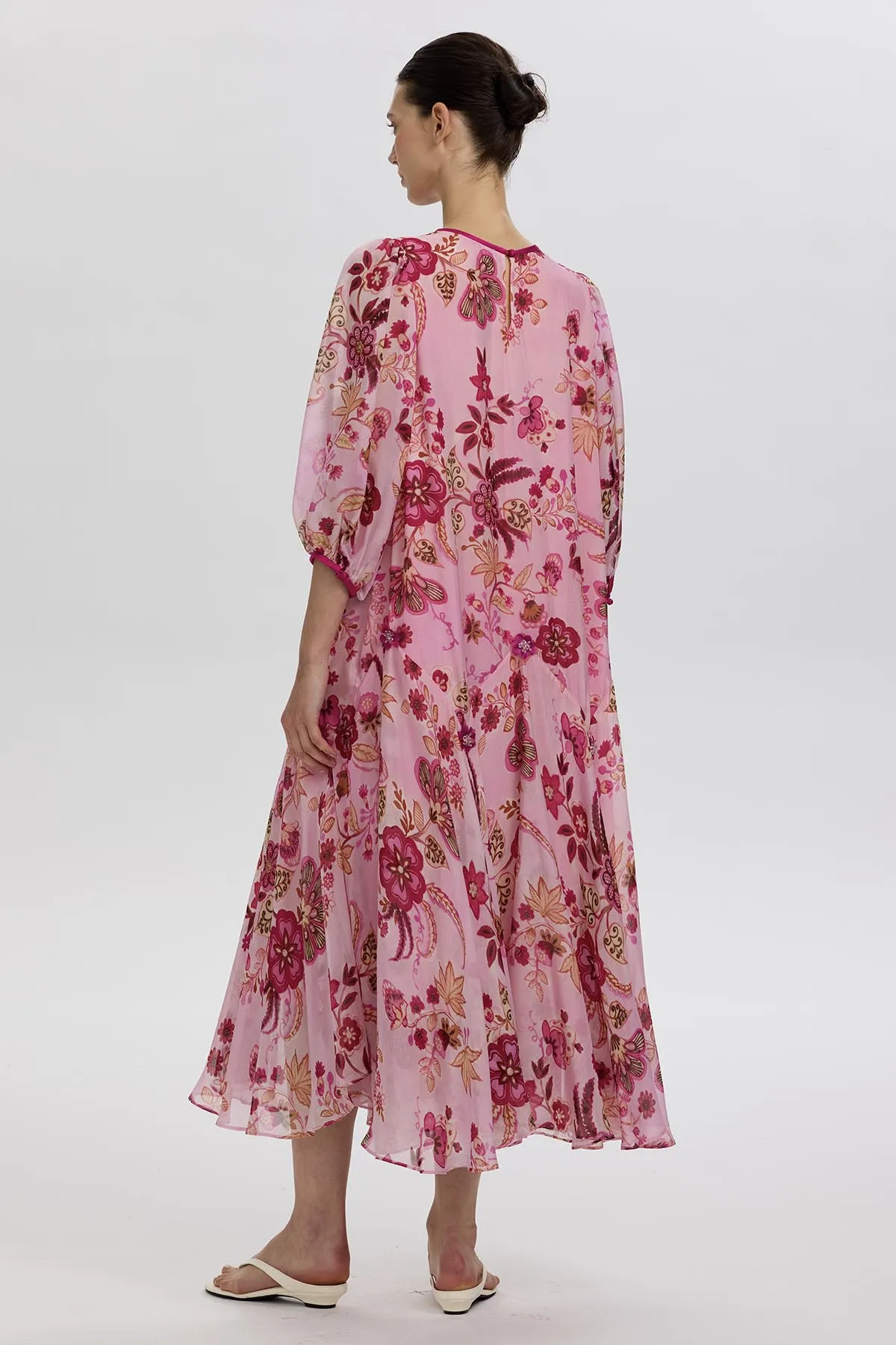 Bree Romantic Floral Silk Dress