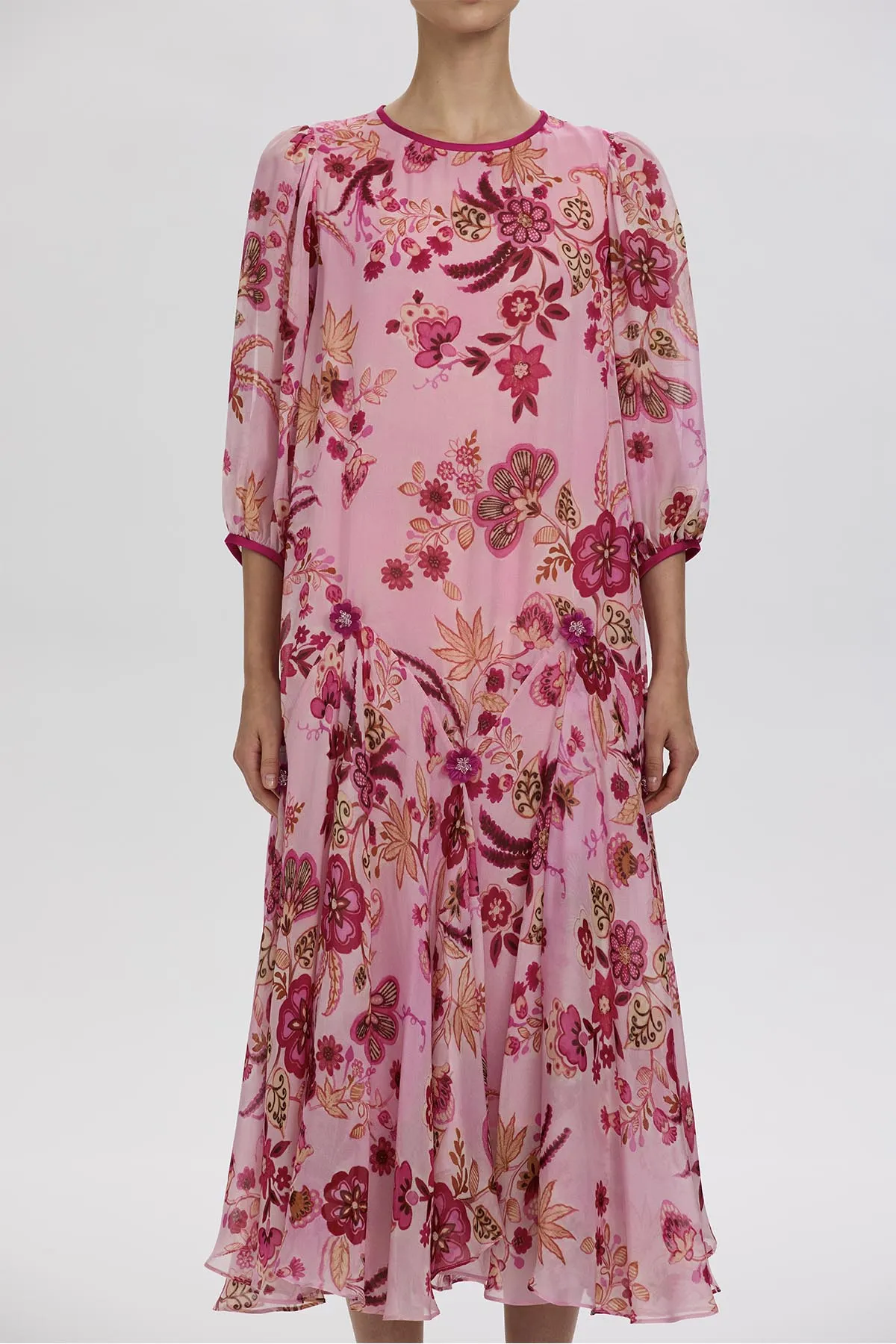 Bree Romantic Floral Silk Dress