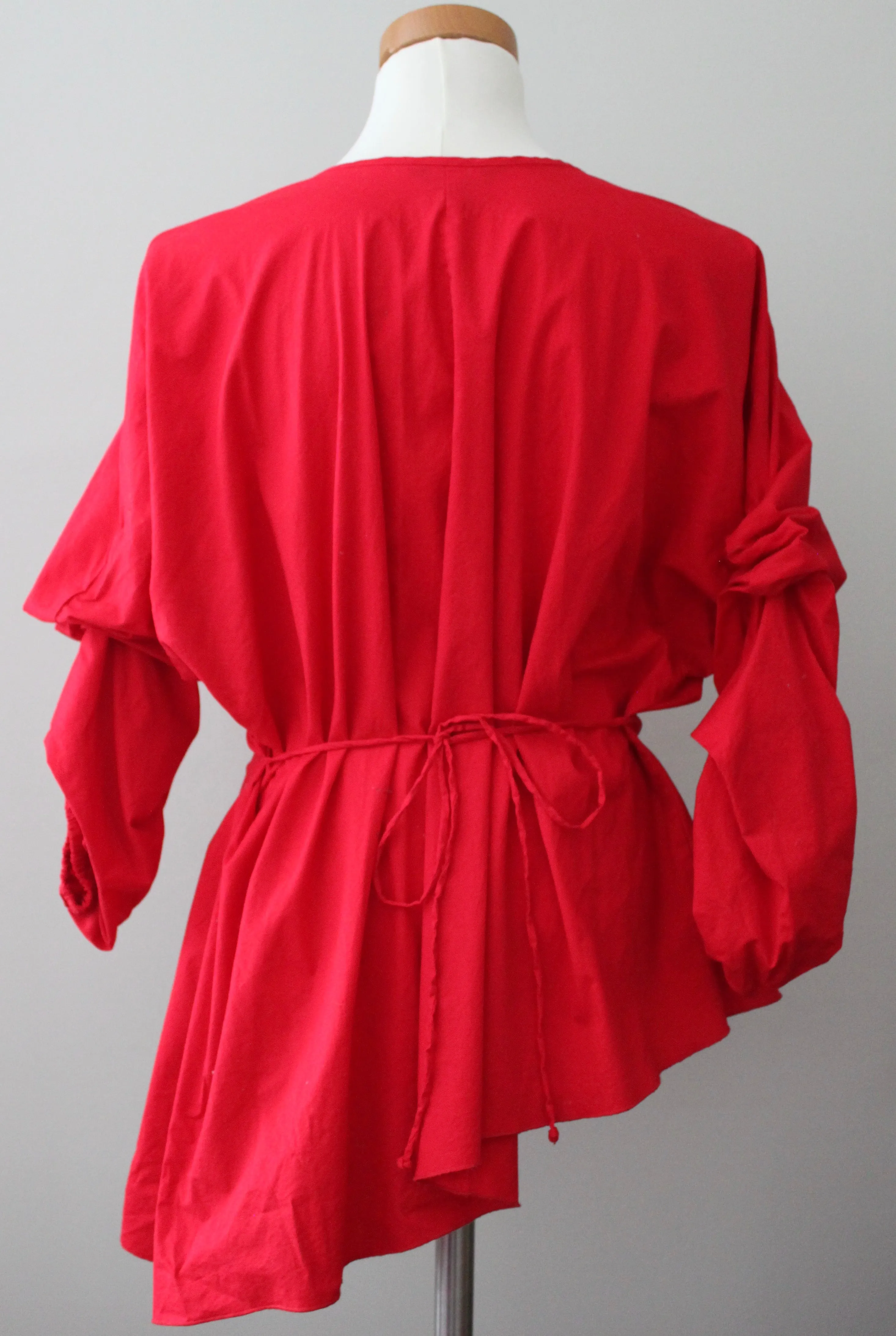 Bright Winter Asymetrical Red Blouse