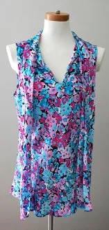 Bright Winter Multi Print Silky Blouse