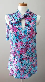 Bright Winter Multi Print Silky Blouse