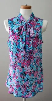 Bright Winter Multi Print Silky Blouse
