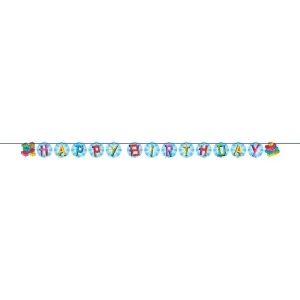 Bulk Block Bash "Happy Birthday" Toy Blocks Ribbon Banners (Case of 12)