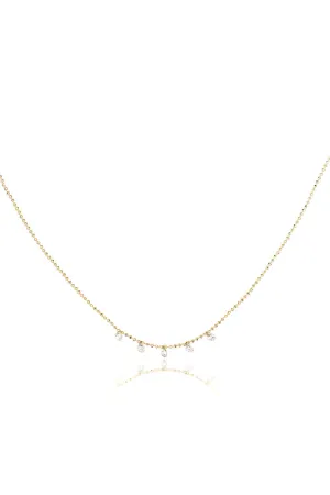 Celeste 5 Floating Diamond Necklace in Yellow Gold