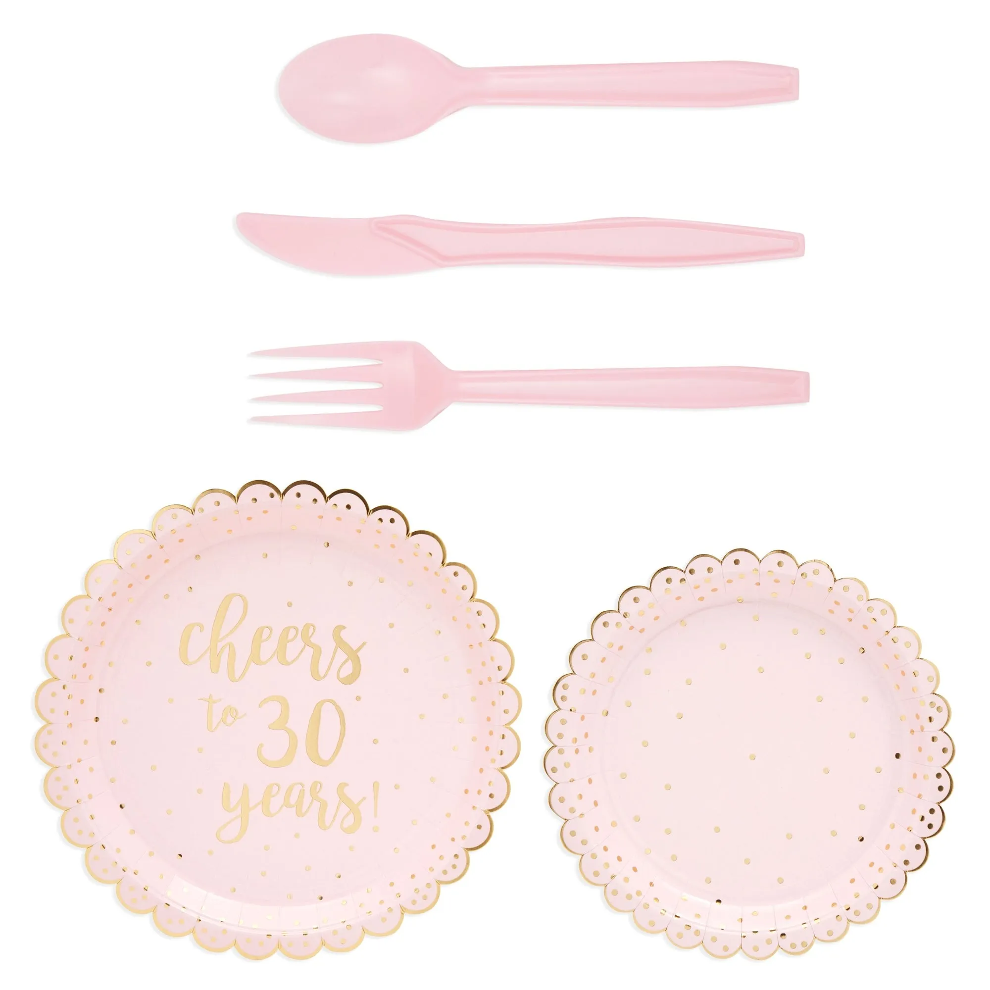 Cheers to 30 Years Birthday Decorations, Paper Plates, Napkins, Cups, Cutlery, Tablecloth, Balloons (Serves 24, 197 Pieces)