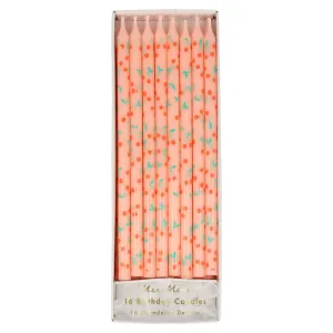 Cherry Pattern Candles (x 16)