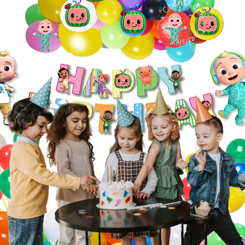 Cocomelon Kids Birthday 56 Pcs Decoration Items for Kids