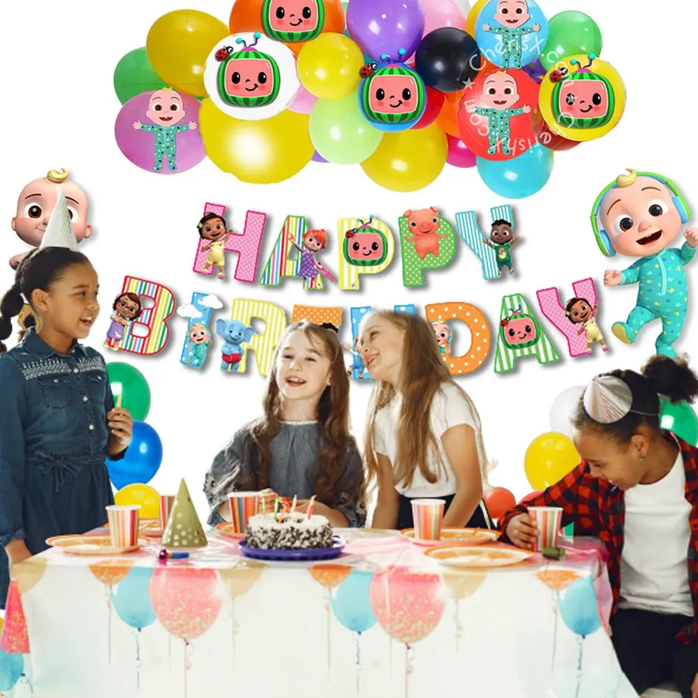 Cocomelon Kids Birthday 56 Pcs Decoration Items for Kids