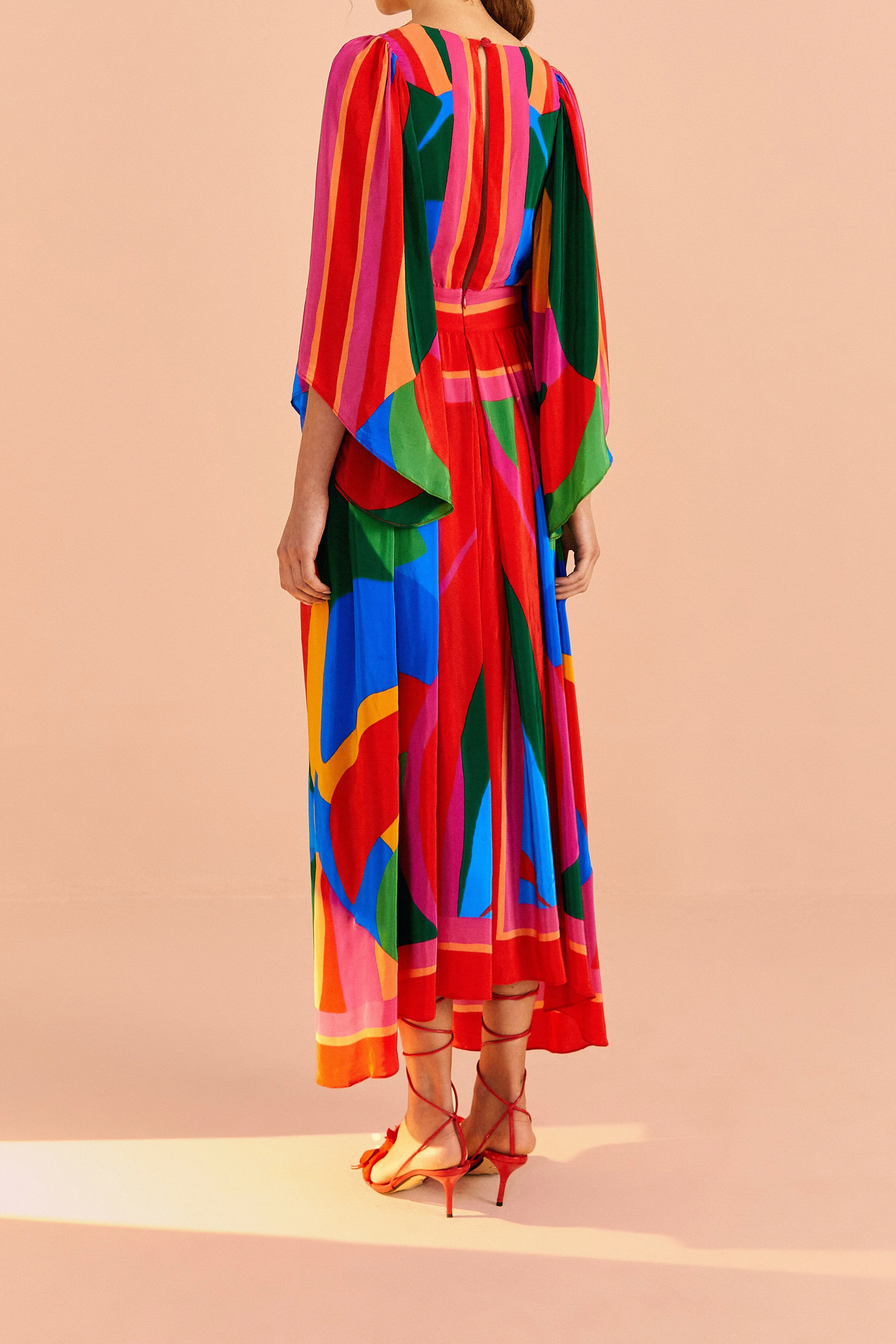Colorful Leaves Midi Dress
