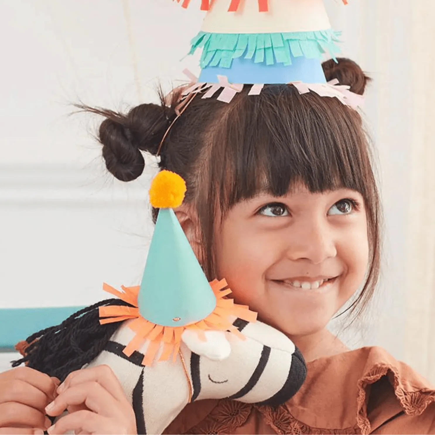 Colourful Mini Party Hats x 8