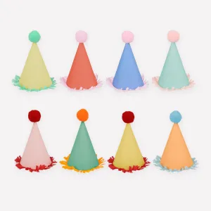 Colourful Mini Party Hats x 8
