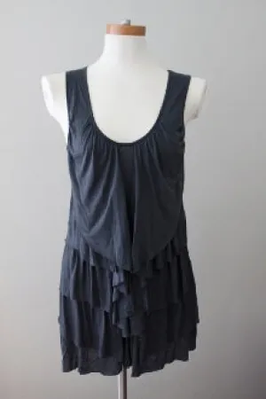 Cool Summer Slate Ruffle Tunic