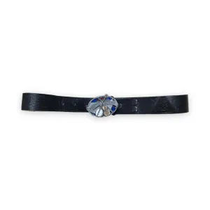 Country Music Black Leather Belt