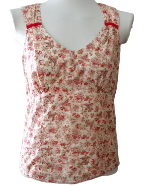 Dark Autumn Floral Sleeveless Blouse