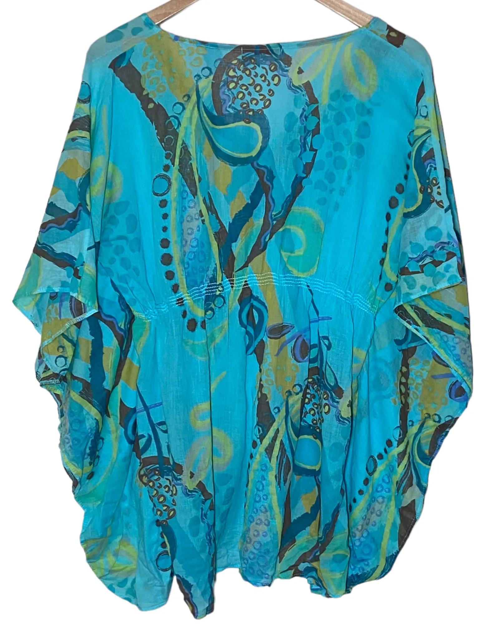 Dark Winter Aqua Print Cover-up