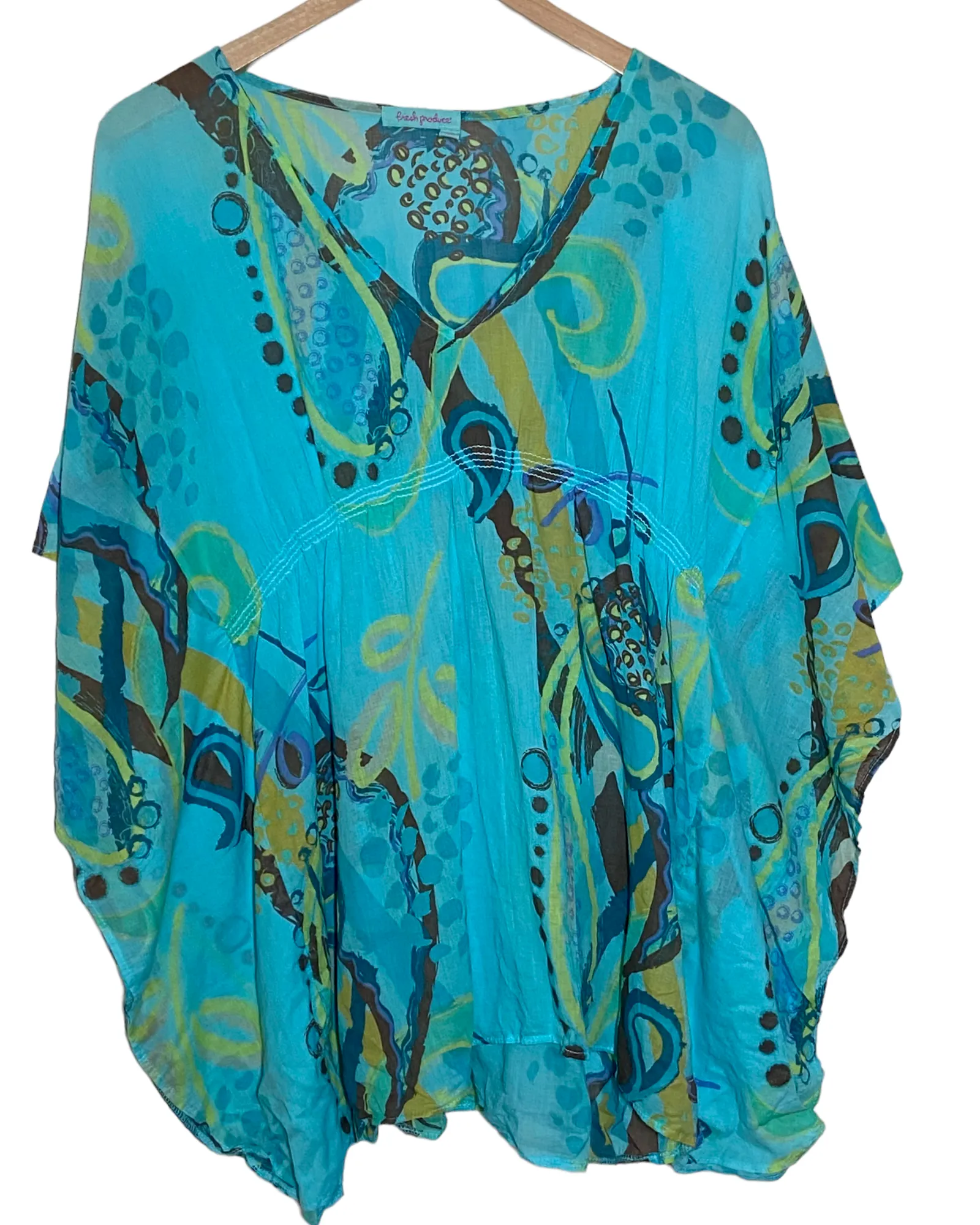Dark Winter Aqua Print Cover-up
