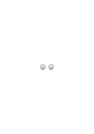 Earrng Floating Pave Stone Stud - Sliver