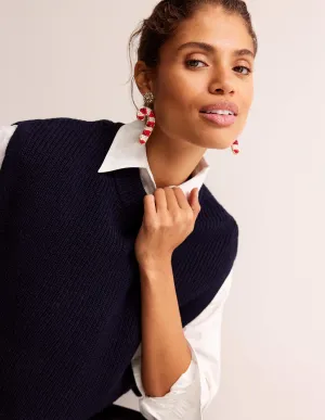 Festive Embellished Earrings-Candy Cane