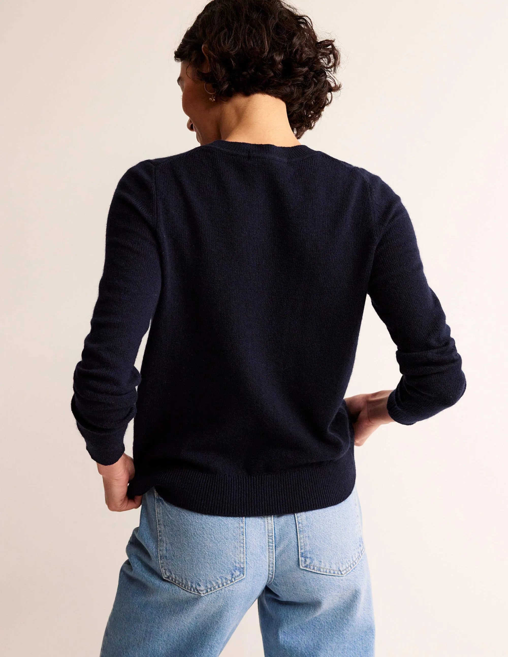 Festive Embroidered Jumper-Navy, Stuff It