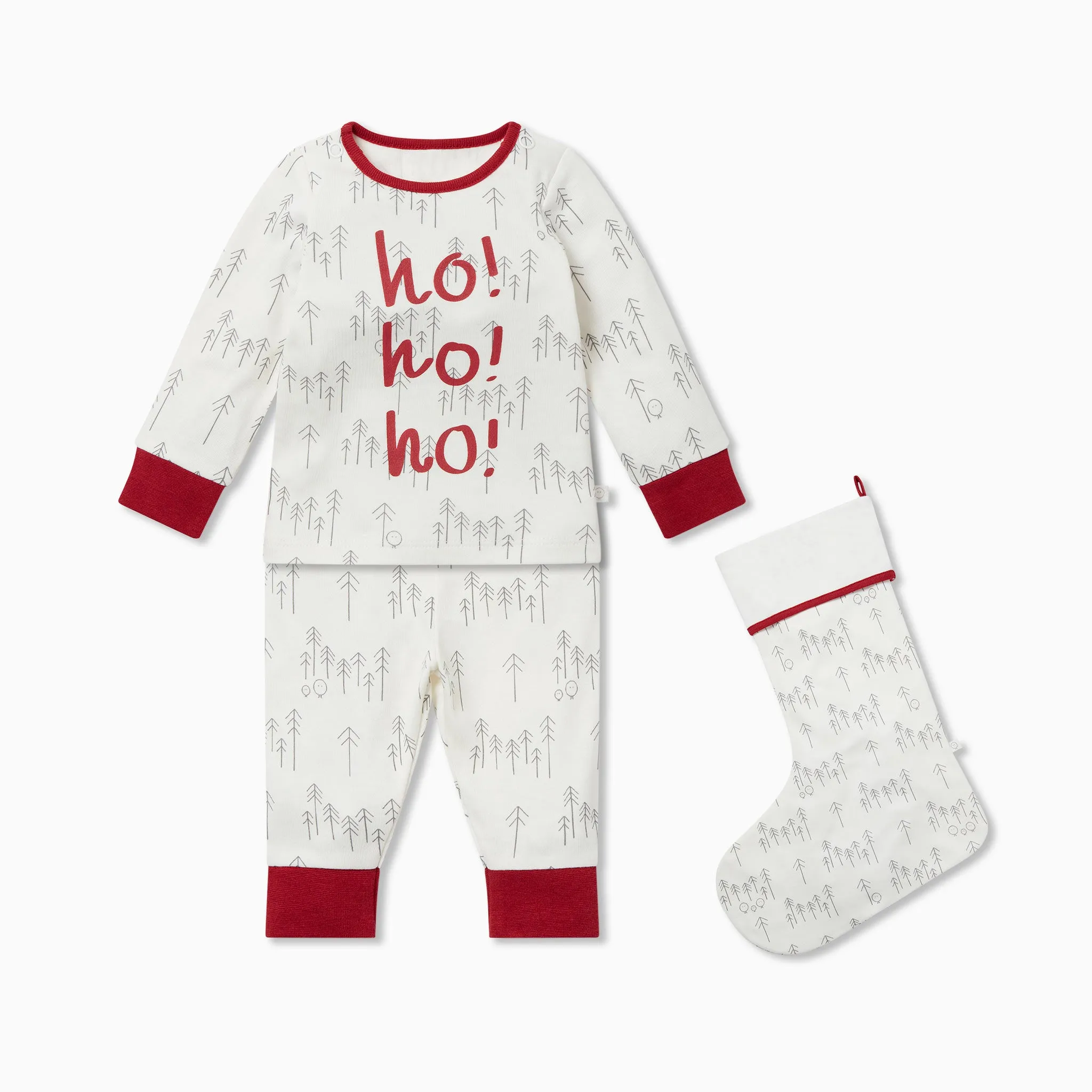 Festive Forest Pajamas & Stocking Set