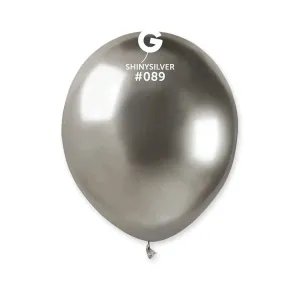 Gemar - 5" Shiny Silver Latex Balloons #089 (50pcs)