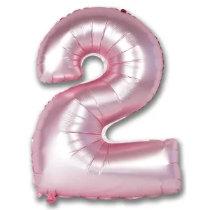 Giant Chrome Light Pink Number Foil Balloon - 2