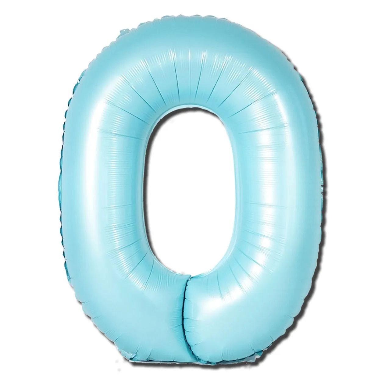 Giant Matte Light Blue Number Foil Balloon - 0