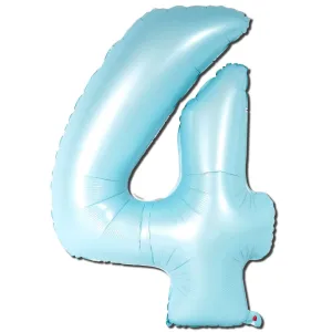 Giant Matte Light Blue Number Foil Balloon - 4