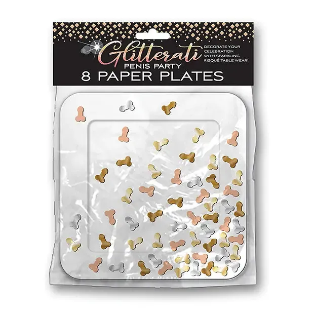 Glitterati Penis Party Paper Plates 8-Pack