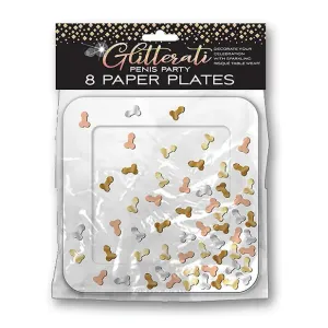 Glitterati Penis Party Paper Plates 8-Pack