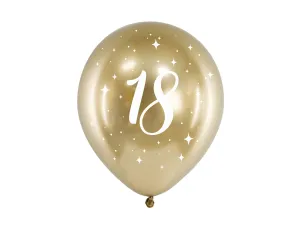 Gold 18th Birthday Balloon Pack of 6