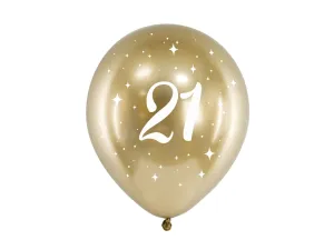 Gold 21st Birthday Balloon Pack of 6