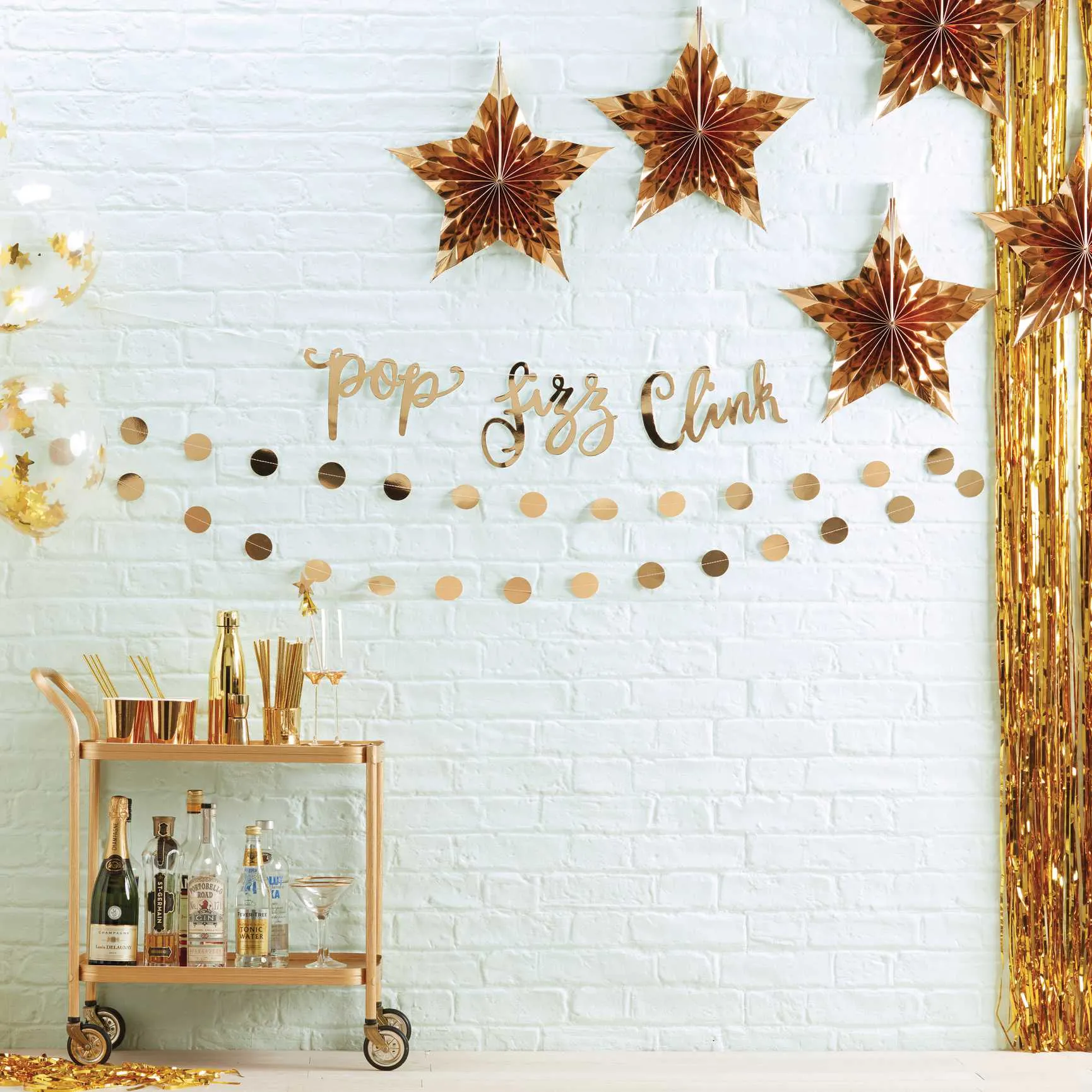 Gold Star Confetti Balloons