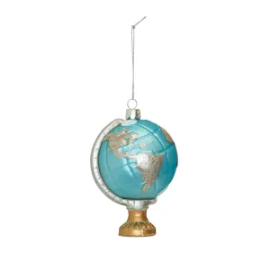 Hand-Painted Glass Globe Ornament w/ Glitter, Multi Color