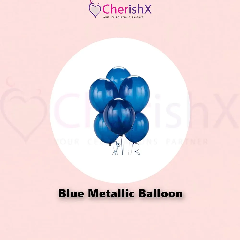 Happy Anniversary Decoration Blue & Black  49 Pcs - Decoration Items For Room