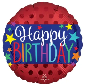 Happy Birthday Banner Satin Mylar Balloon, 18" | 1 ct