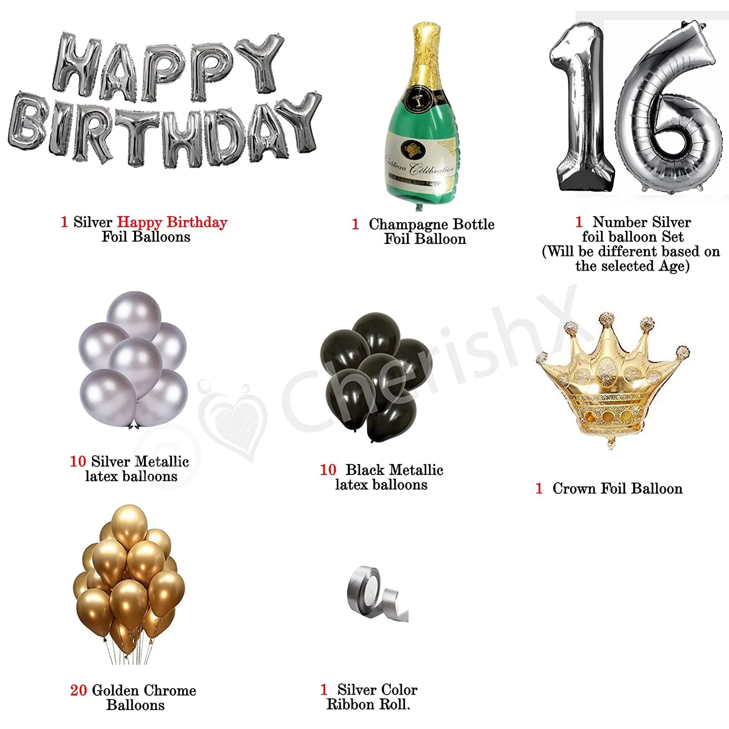 Happy Birthday Decoration Kit 56 pcs DIY Combo