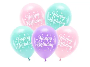 Happy Birthday Eco Balloons Pink