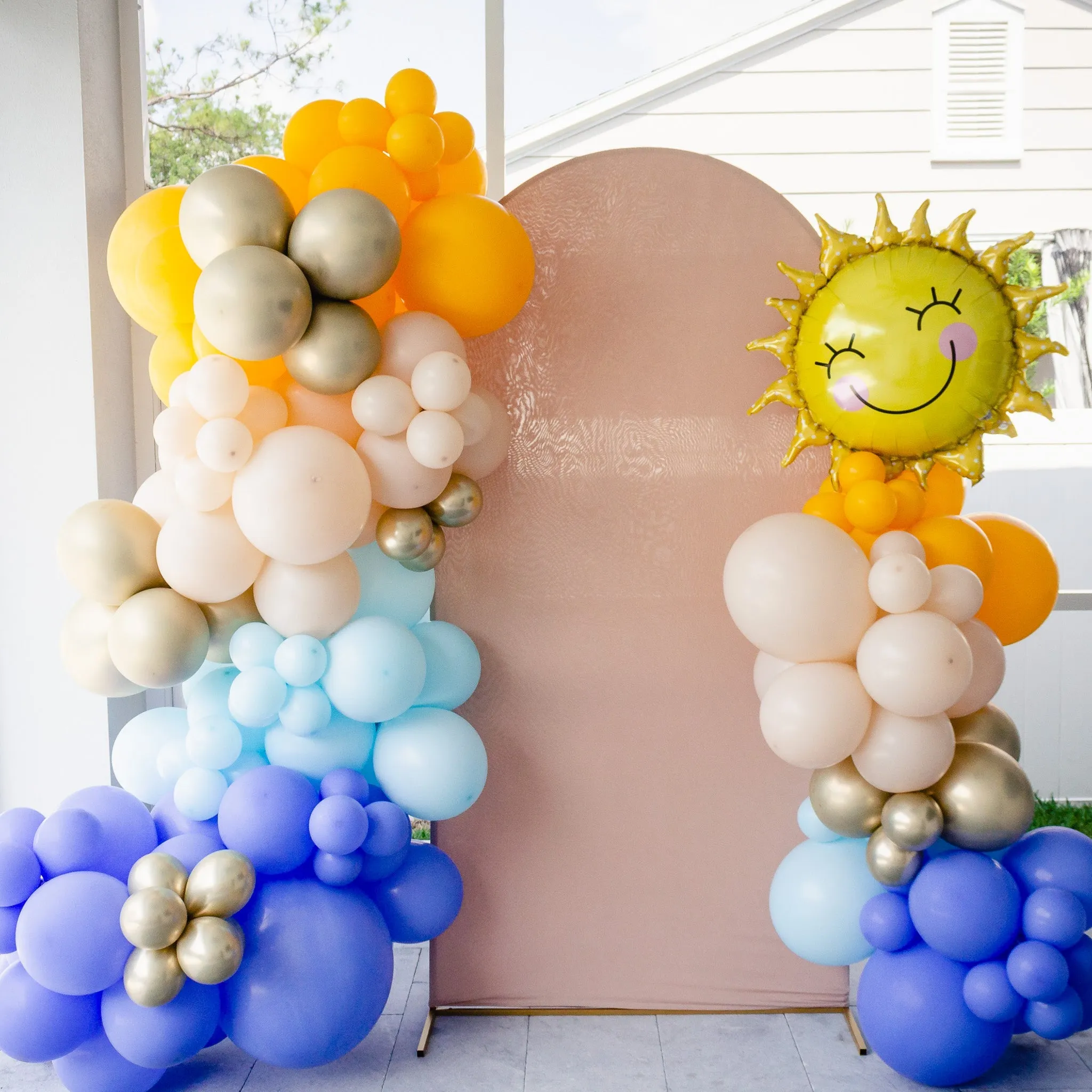 Here Comes the Son Balloon Arch - Blue and Golden Garland Kit