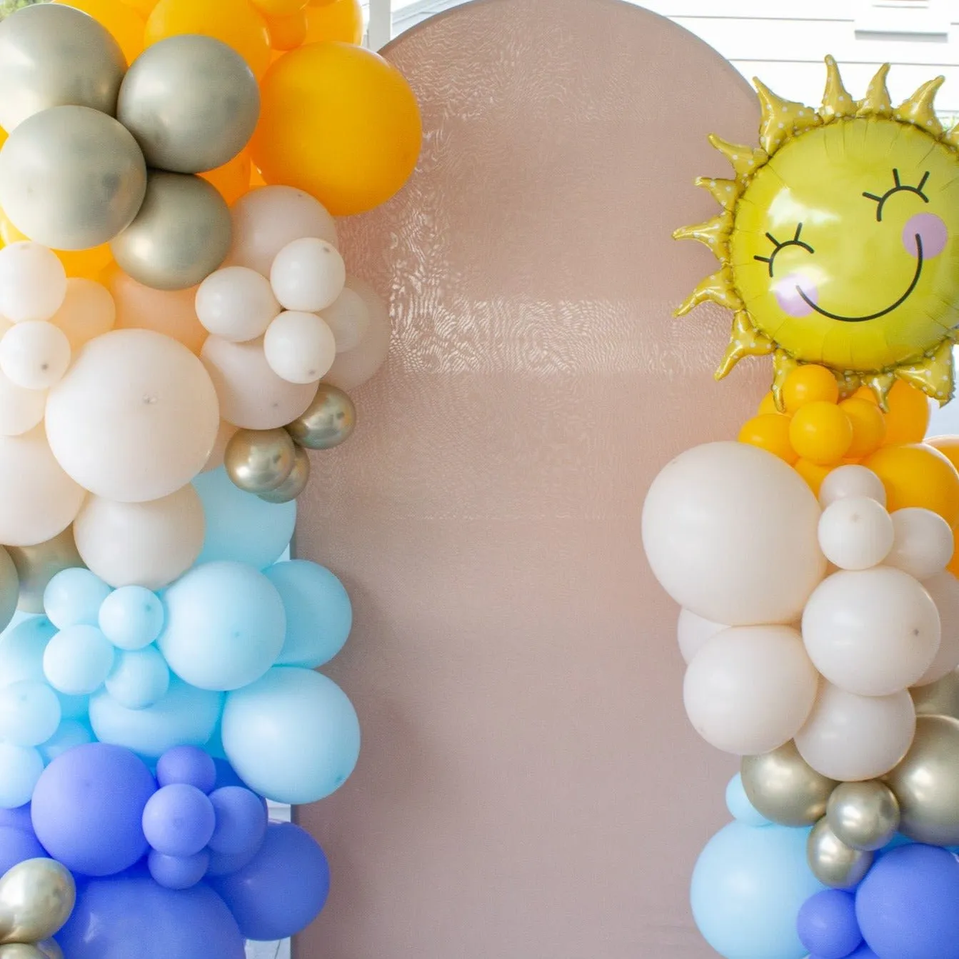 Here Comes the Son Balloon Arch - Blue and Golden Garland Kit