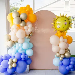 Here Comes the Son Balloon Arch - Blue and Golden Garland Kit