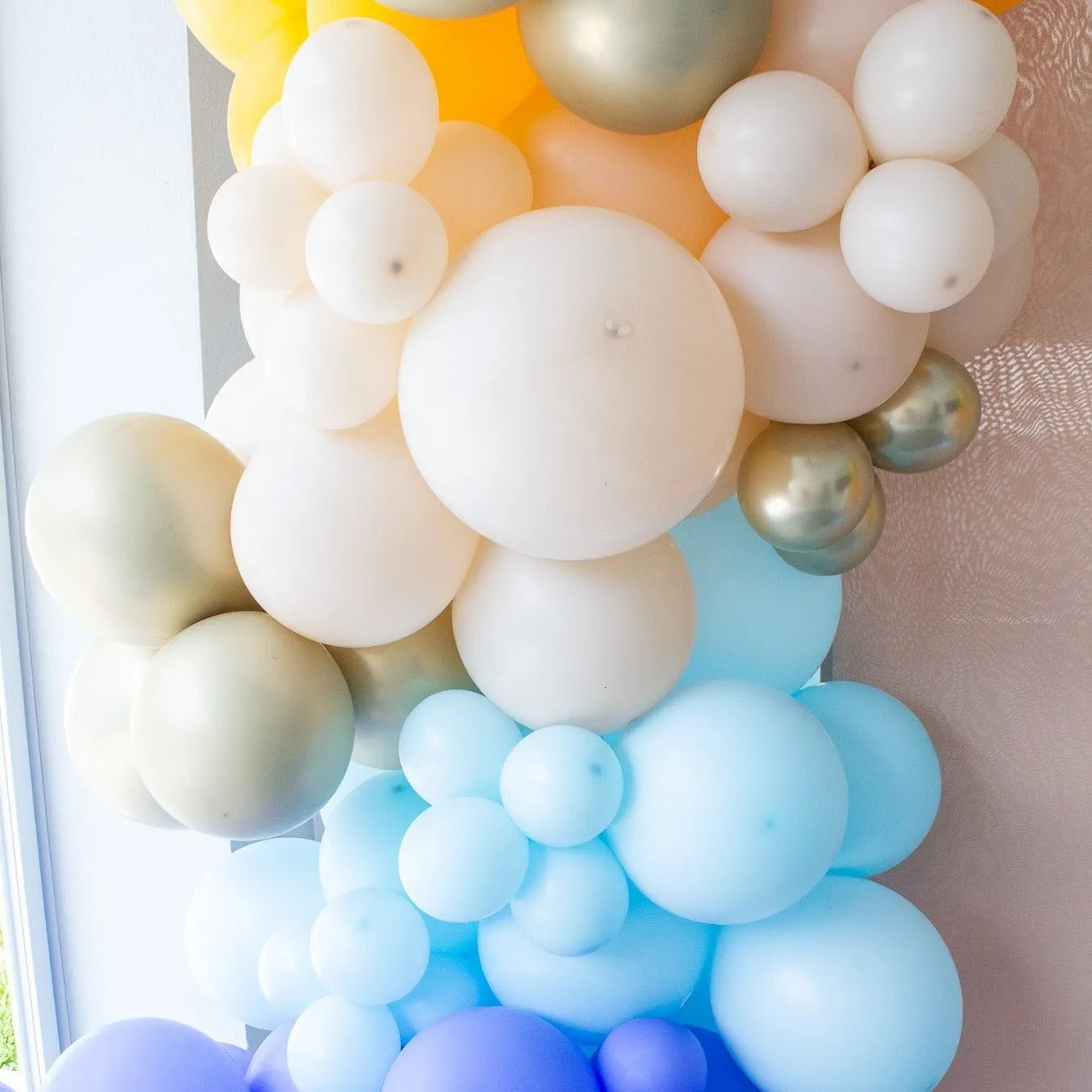 Here Comes the Son Balloon Arch - Blue and Golden Garland Kit