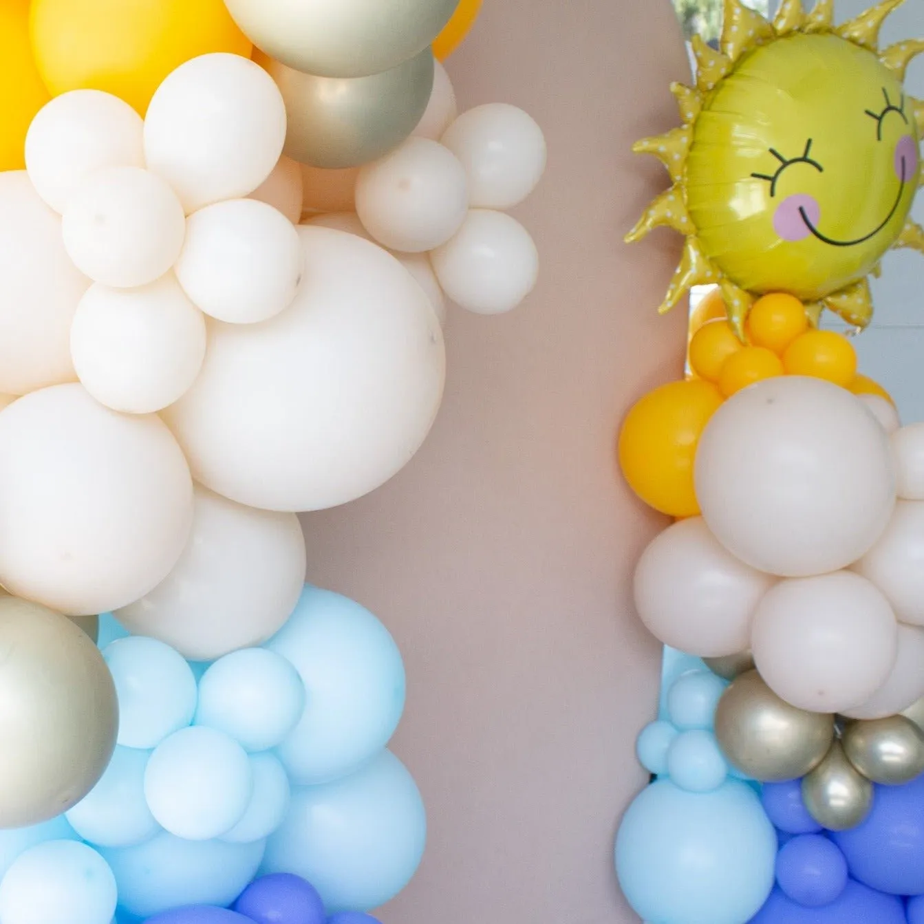 Here Comes the Son Balloon Arch - Blue and Golden Garland Kit
